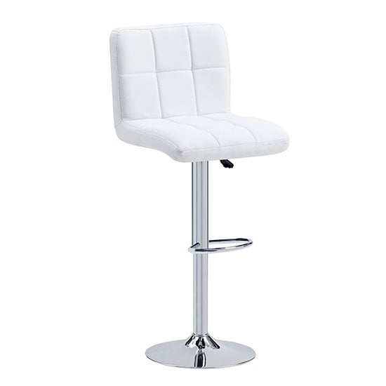 Parini White Gloss Bar Table With 4 Coco White Stools