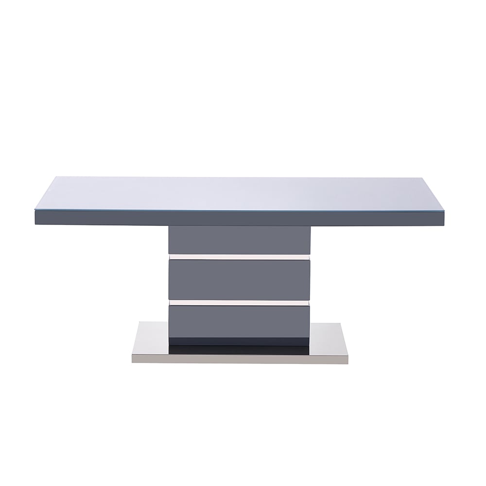 Parini High Gloss Coffee Table In Grey With Glass Top