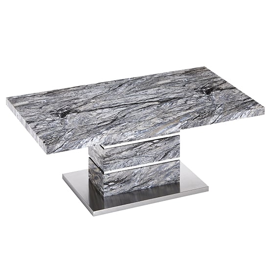 Parini High Gloss Coffee Table In Melange Marble Effect