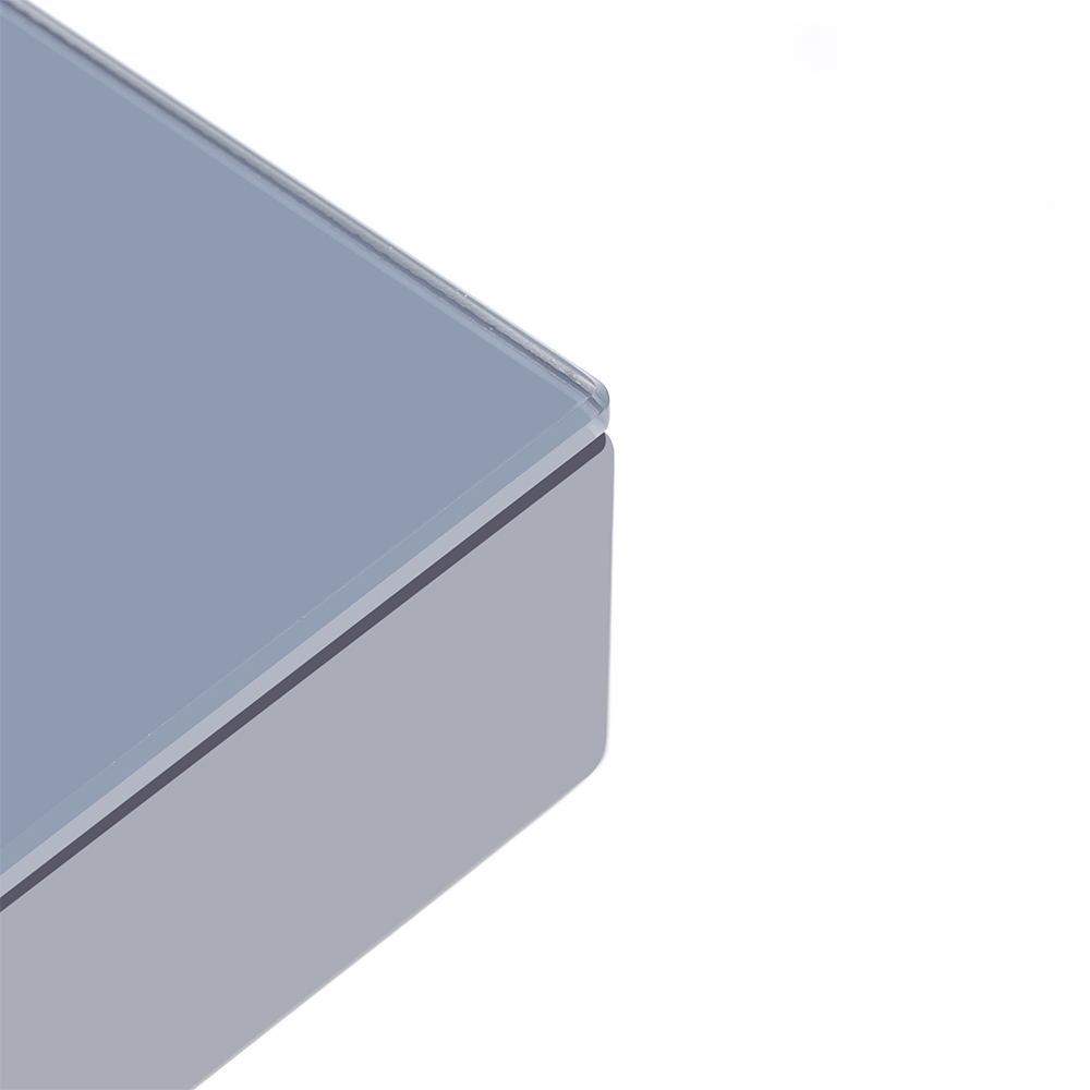 Parini High Gloss Lamp Table In Grey With Glass Top