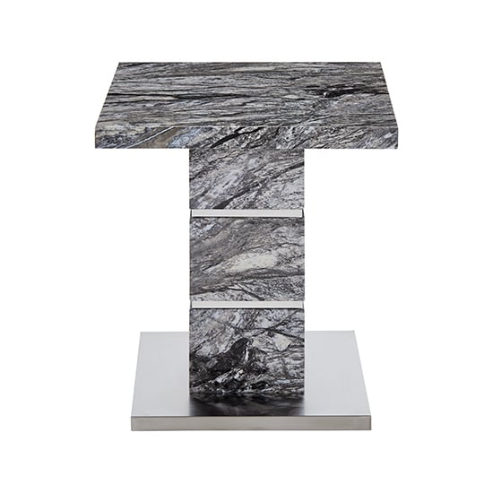 Parini High Gloss Lamp Table In Melange Marble Effect
