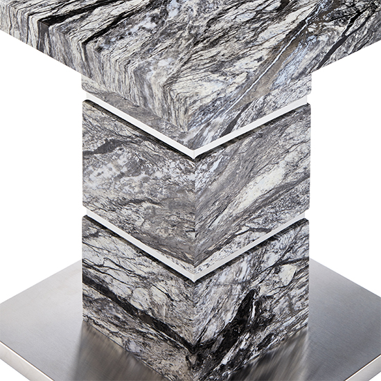 Parini High Gloss Lamp Table In Melange Marble Effect