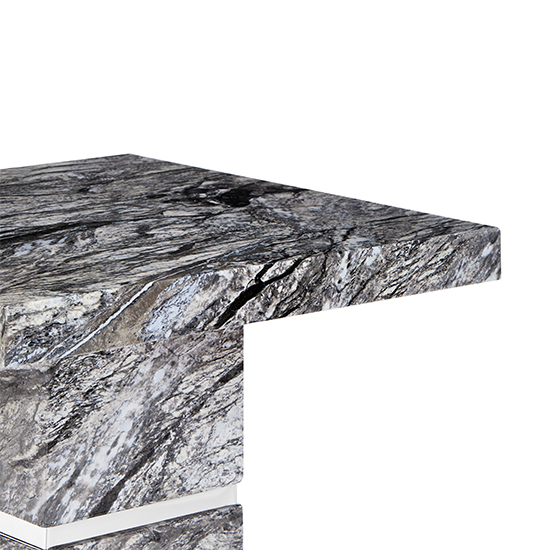 Parini High Gloss Lamp Table In Melange Marble Effect