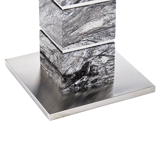 Parini High Gloss Lamp Table In Melange Marble Effect