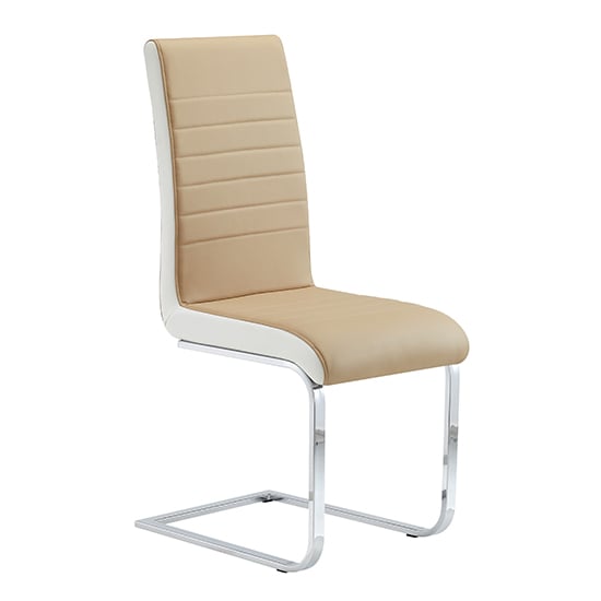 Parini Small Extending White Dining Table 4 Symphony Taupe Chairs