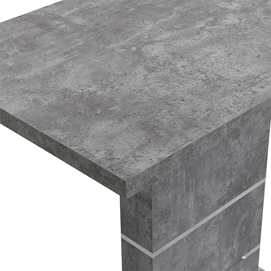 Parini Wooden Bar Table Rectangular In Concrete Effect