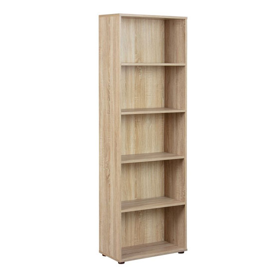 Parini Wooden Bookcase In Sonoma Oak With 4 Shelves_2