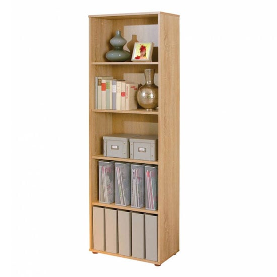 Read more about Parini wooden bookcase in sonoma oak with 4 shelves