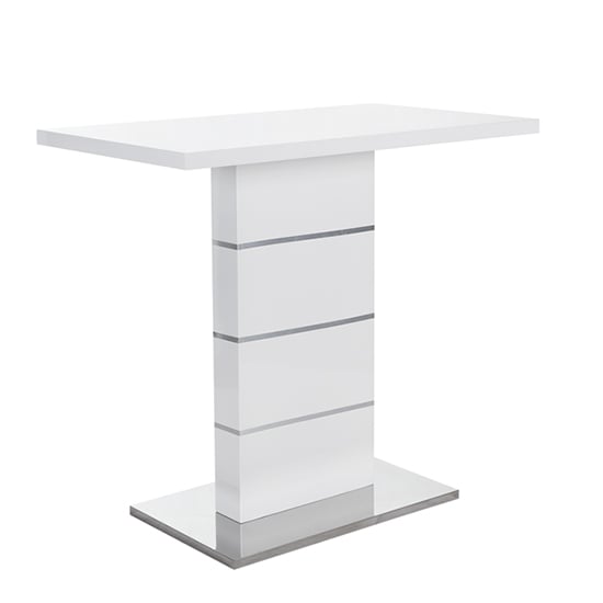 Parini Rectangular High Gloss Bar Table In White Furniture in Fashion