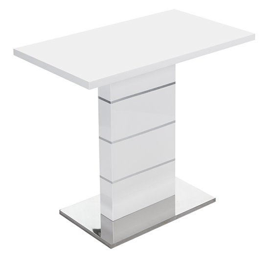 Parini High Gloss Bar Table Rectangular In White