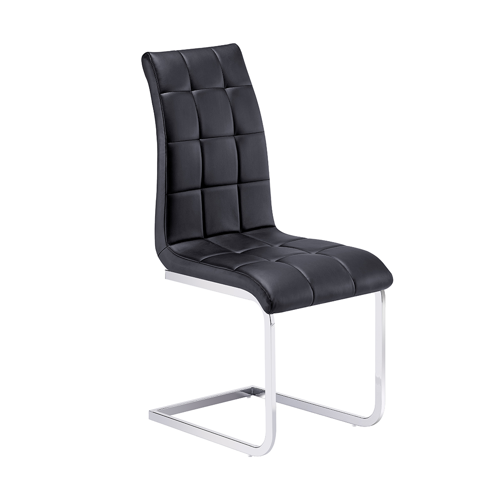 Paris Faux Leather Dining Chair In Black