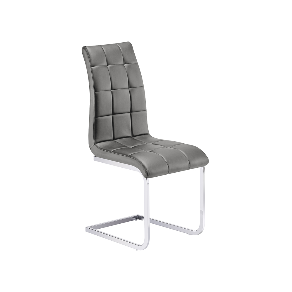 Paris Faux Leather Dining Chair In Grey