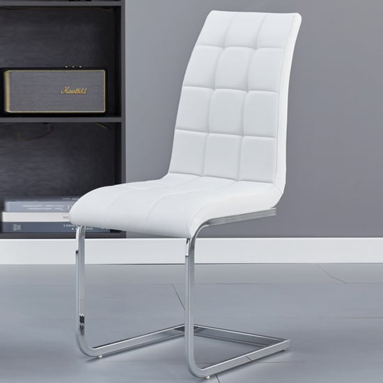 Paris Faux Leather Dining Chair In White