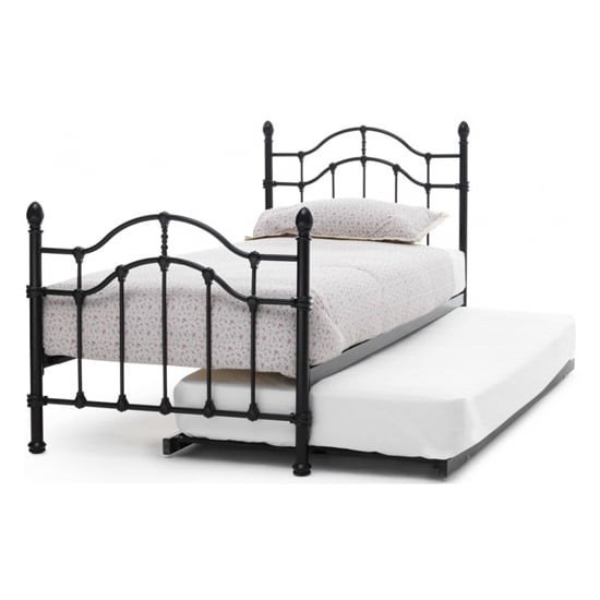 Paris Metal Single Bed With Guest Bed In Black_2