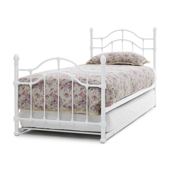 Paris Metal Single Bed With Guest Bed In White Gloss