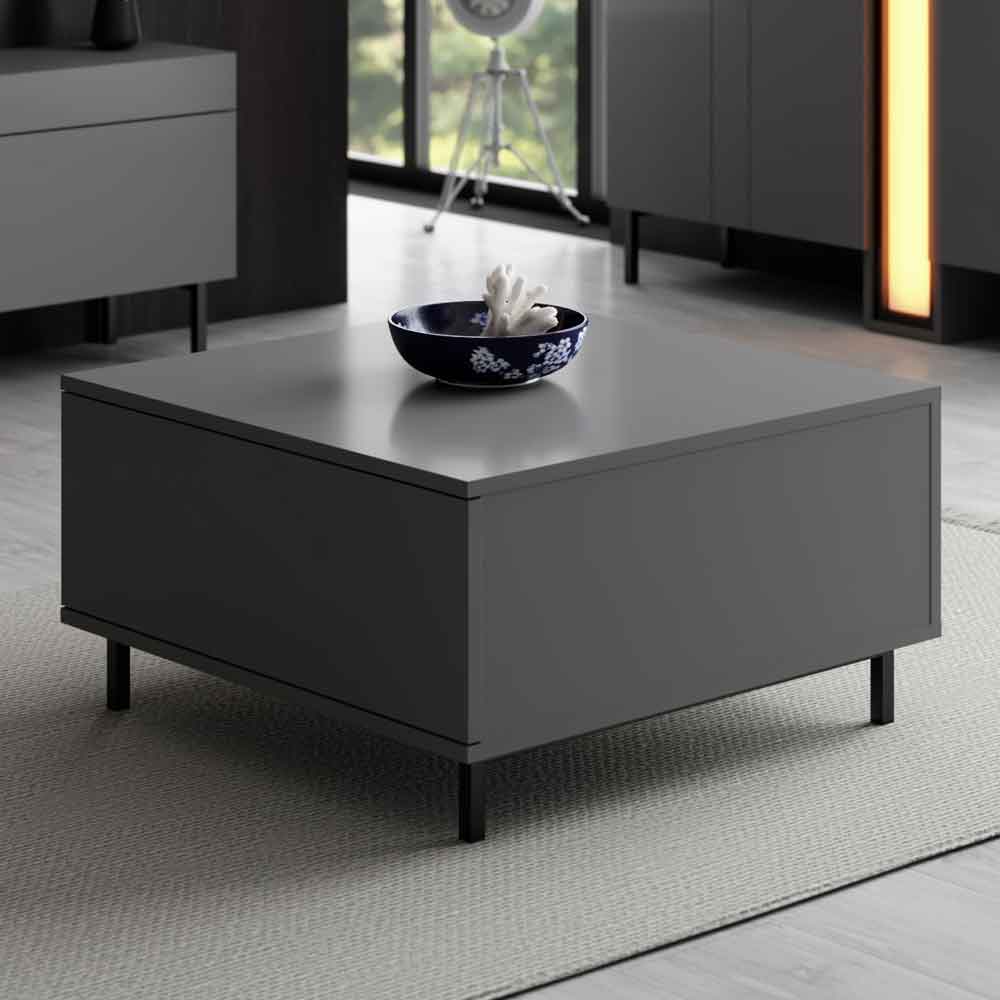 Paris Square Wooden Coffee Table in Anthracite