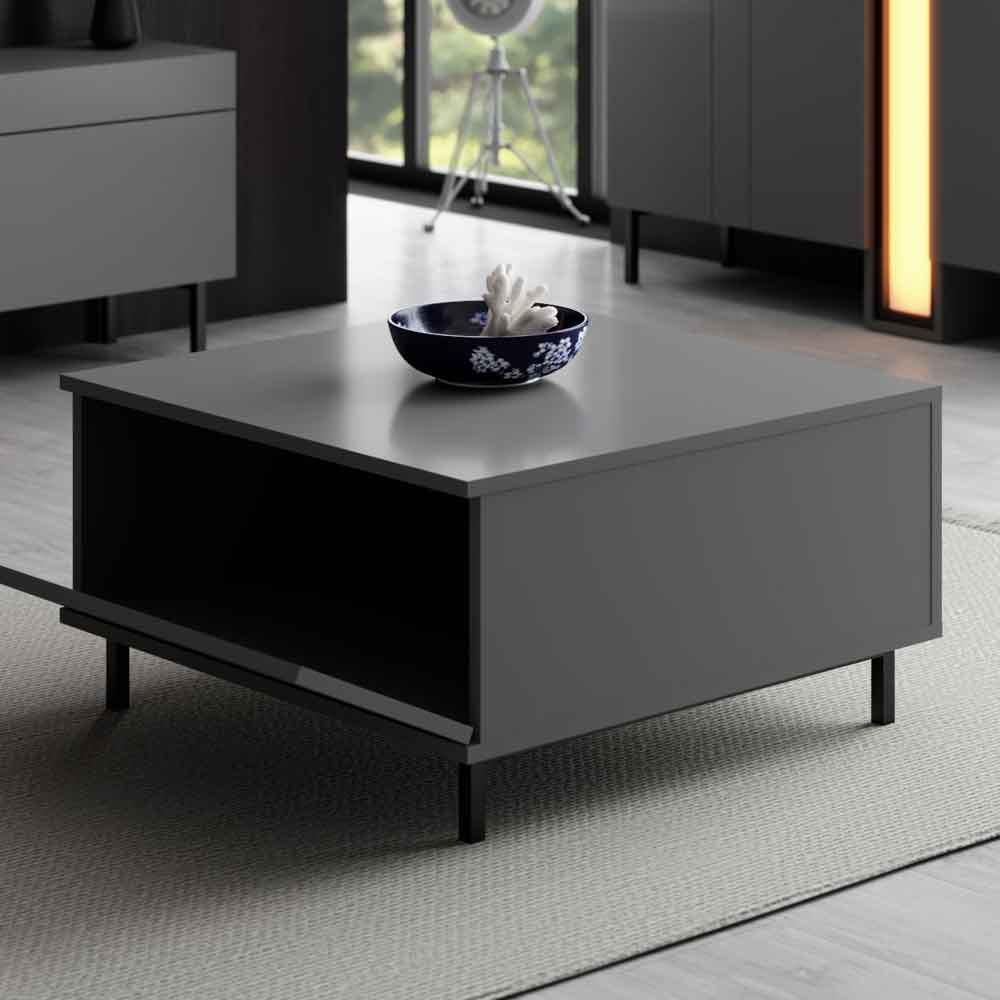 Paris Square Wooden Coffee Table in Anthracite