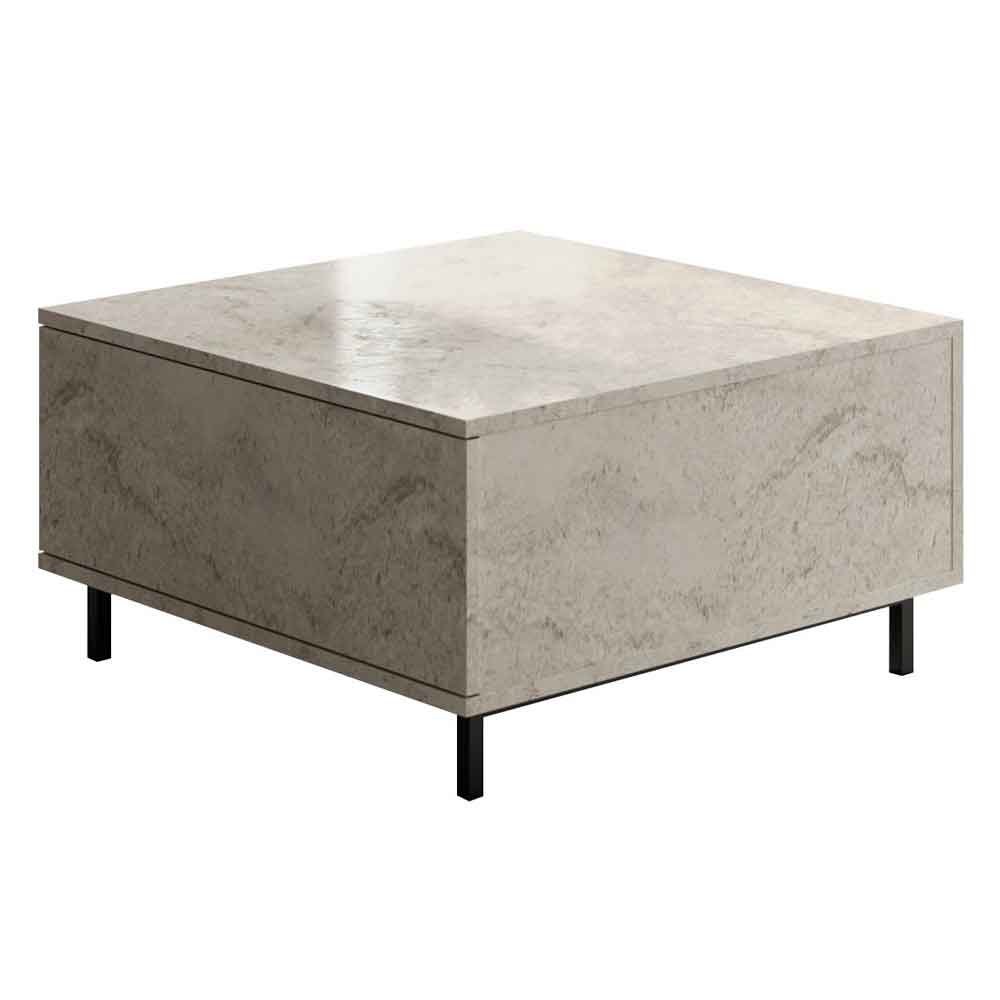 Paris Square Wooden Coffee Table in Travertine Marble Effect