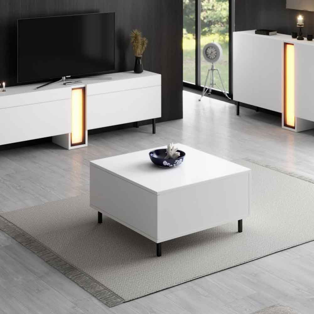 Paris Sqaure Wooden Coffee Table in White