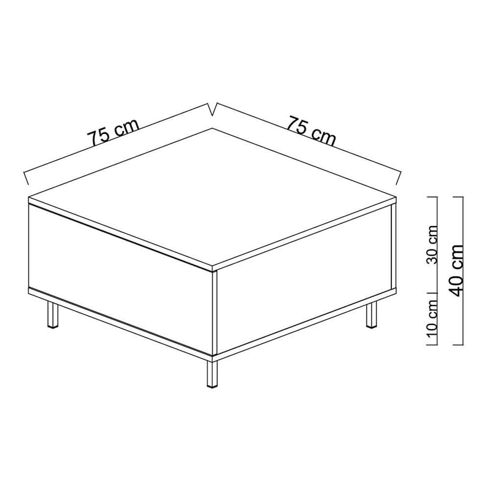 Paris Sqaure Wooden Coffee Table in White