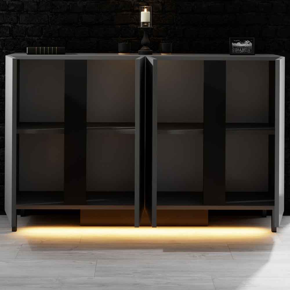 Paris Wooden LED Sideboard with 4 Doors in Anthracite