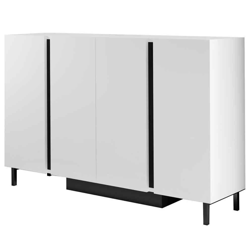 Paris Wooden LED Sideboard with 4 Doors in White