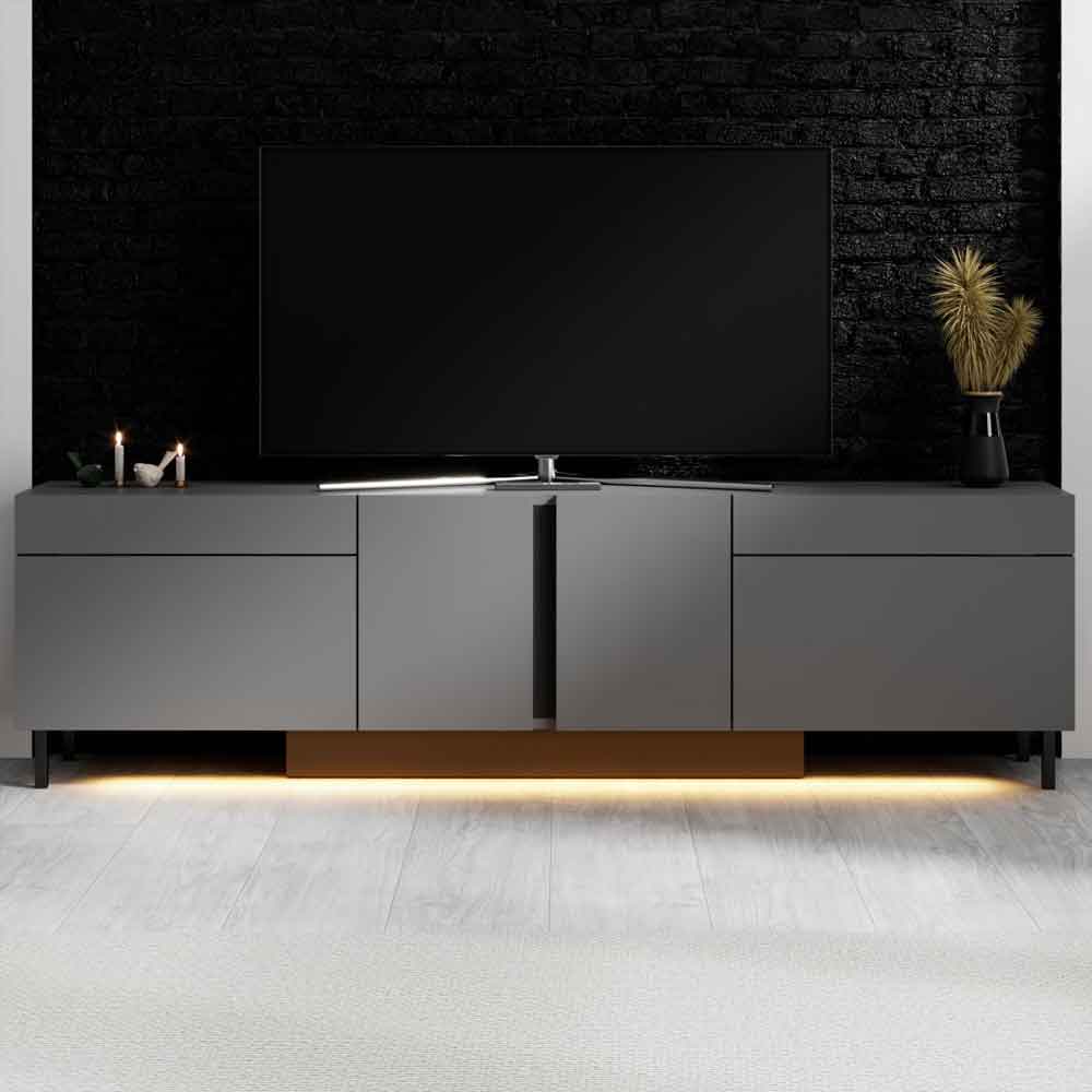 Paris Wooden LED TV Stand with 4 Doors in Anthracite