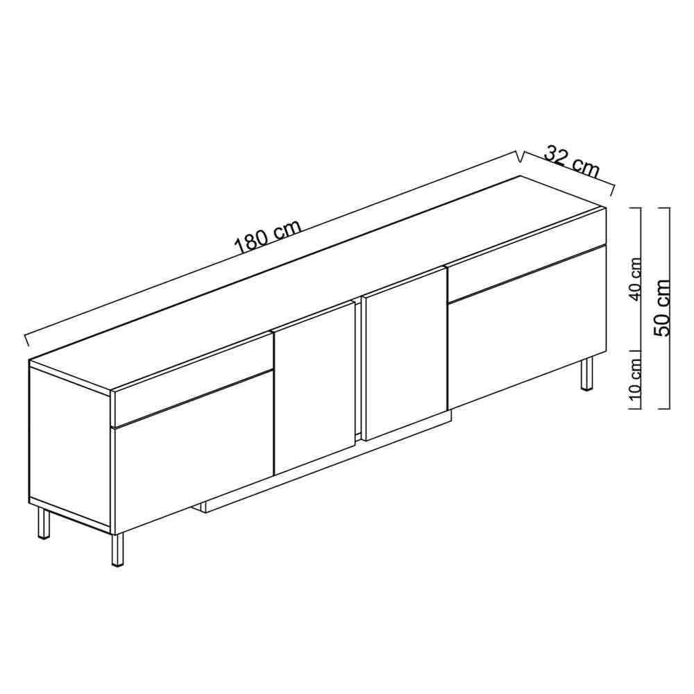 Paris Wooden LED TV Stand with 4 Doors in Anthracite