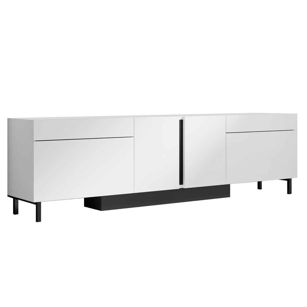 Paris Wooden LED TV Stand with 4 Doors in White