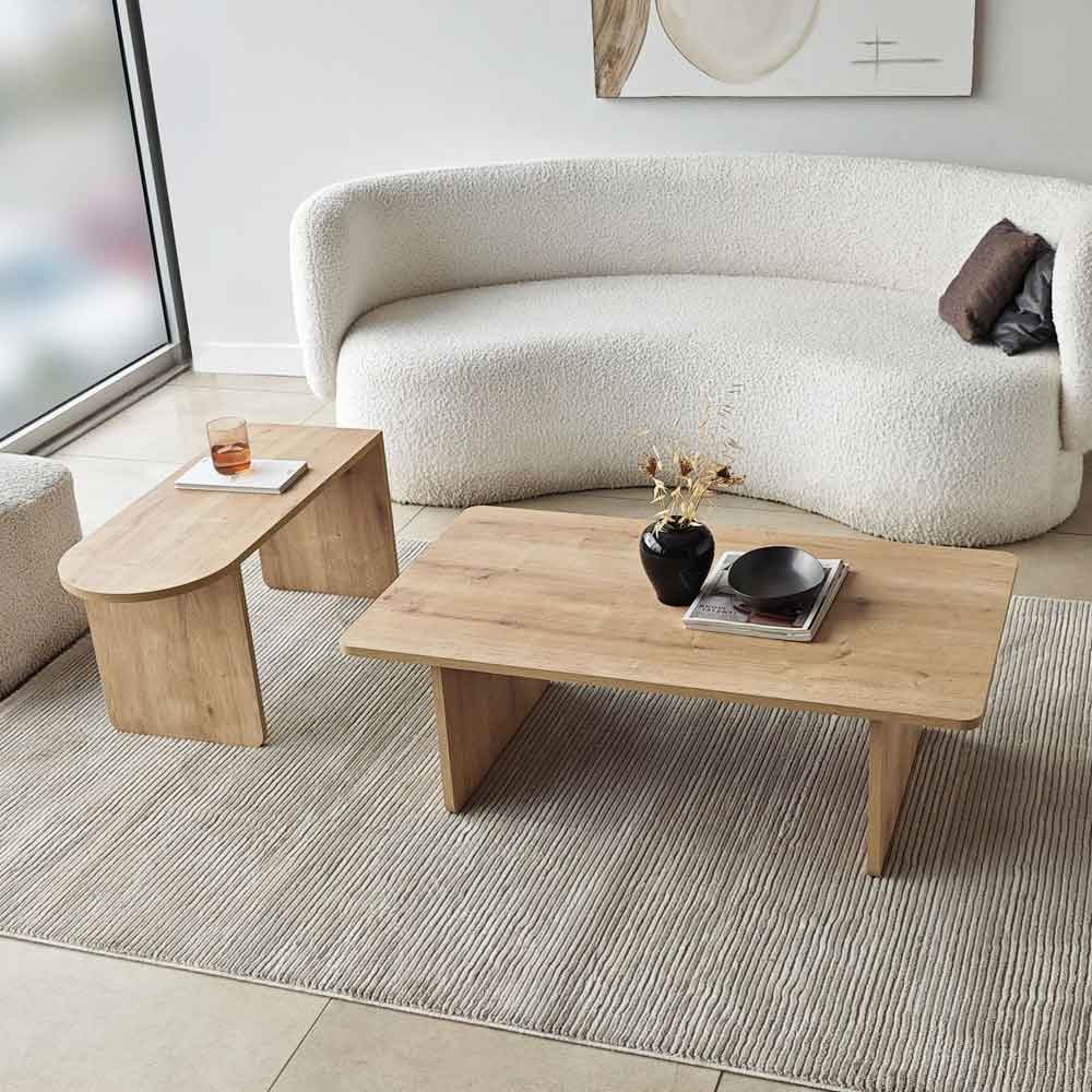 Paris Wooden Nesting Coffee Tables in Sapphire Oak