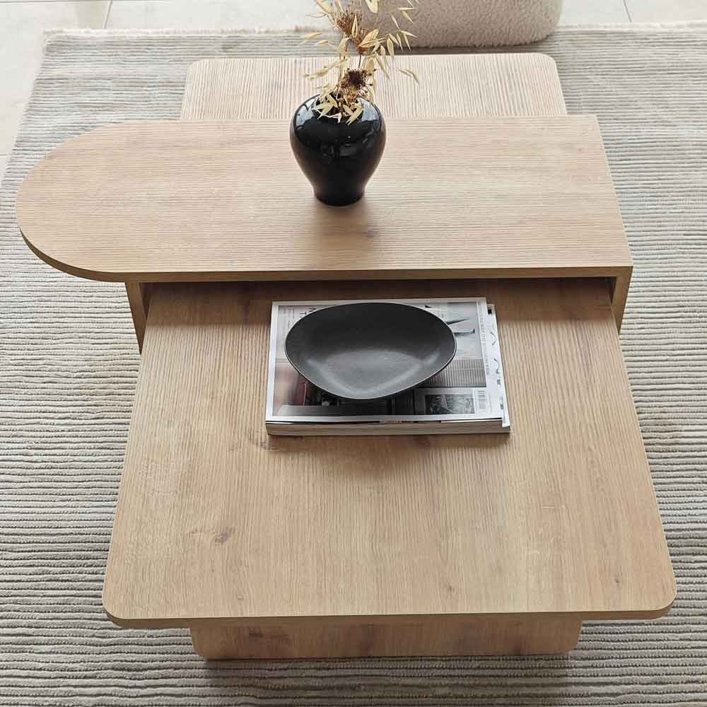 Paris Wooden Nesting Coffee Tables in Sapphire Oak