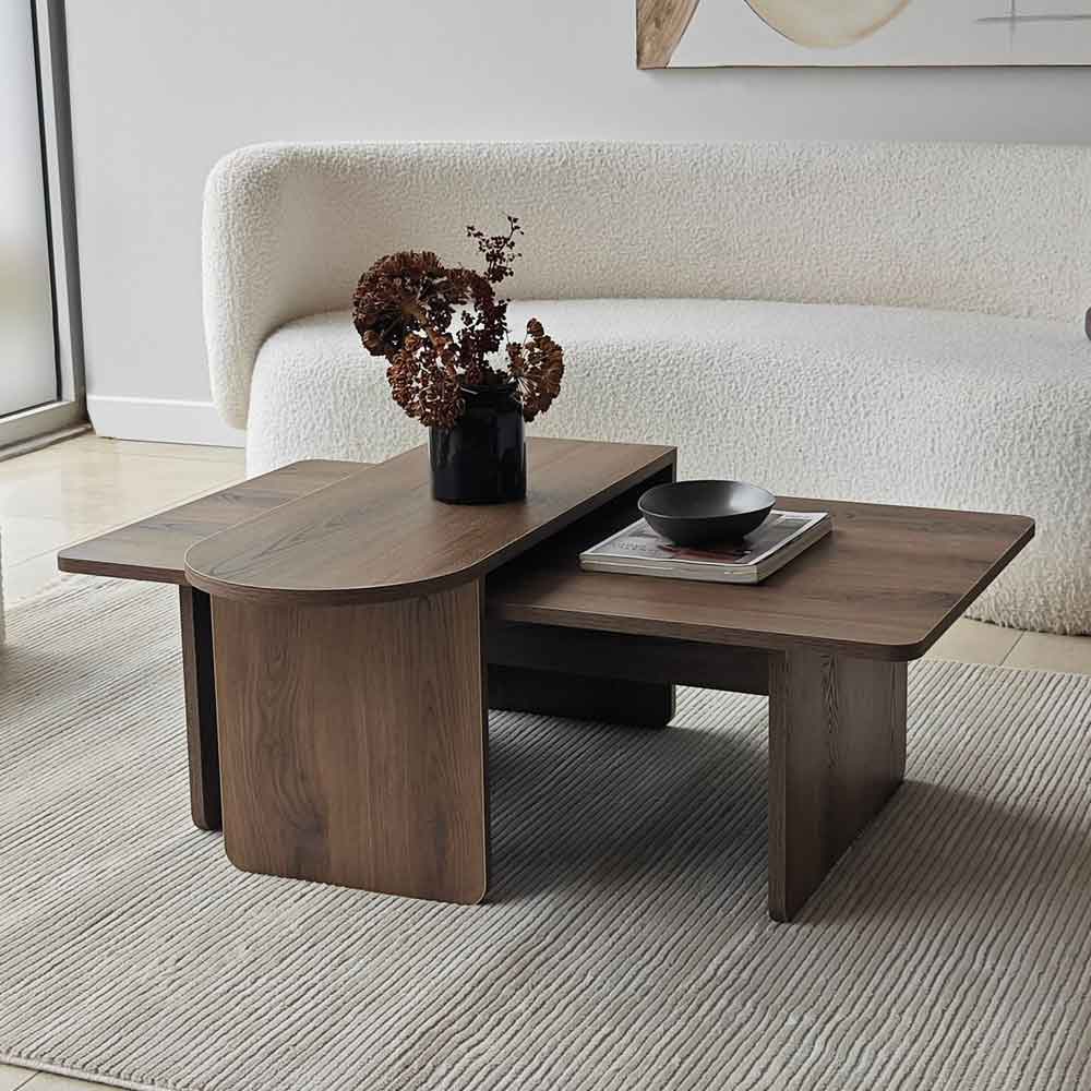 Paris Wooden Nesting Coffee Tables in Walnut