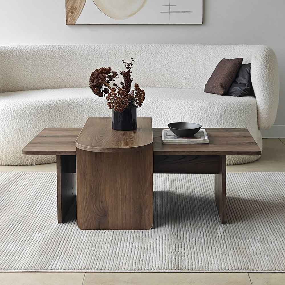 Paris Wooden Nesting Coffee Tables in Walnut