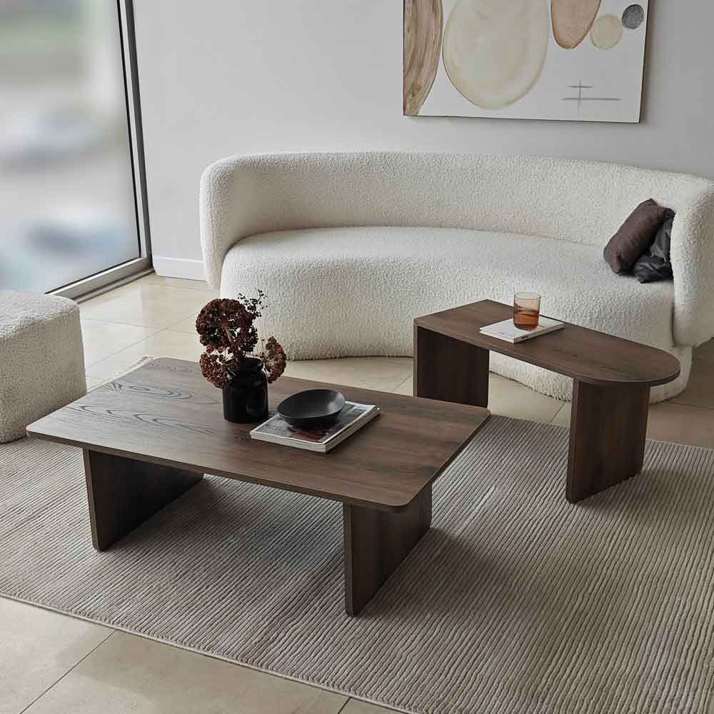 Paris Wooden Nesting Coffee Tables in Walnut