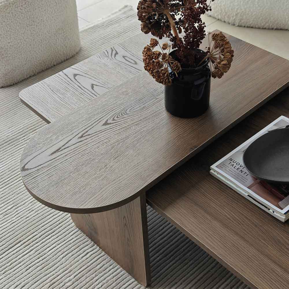 Paris Wooden Nesting Coffee Tables in Walnut