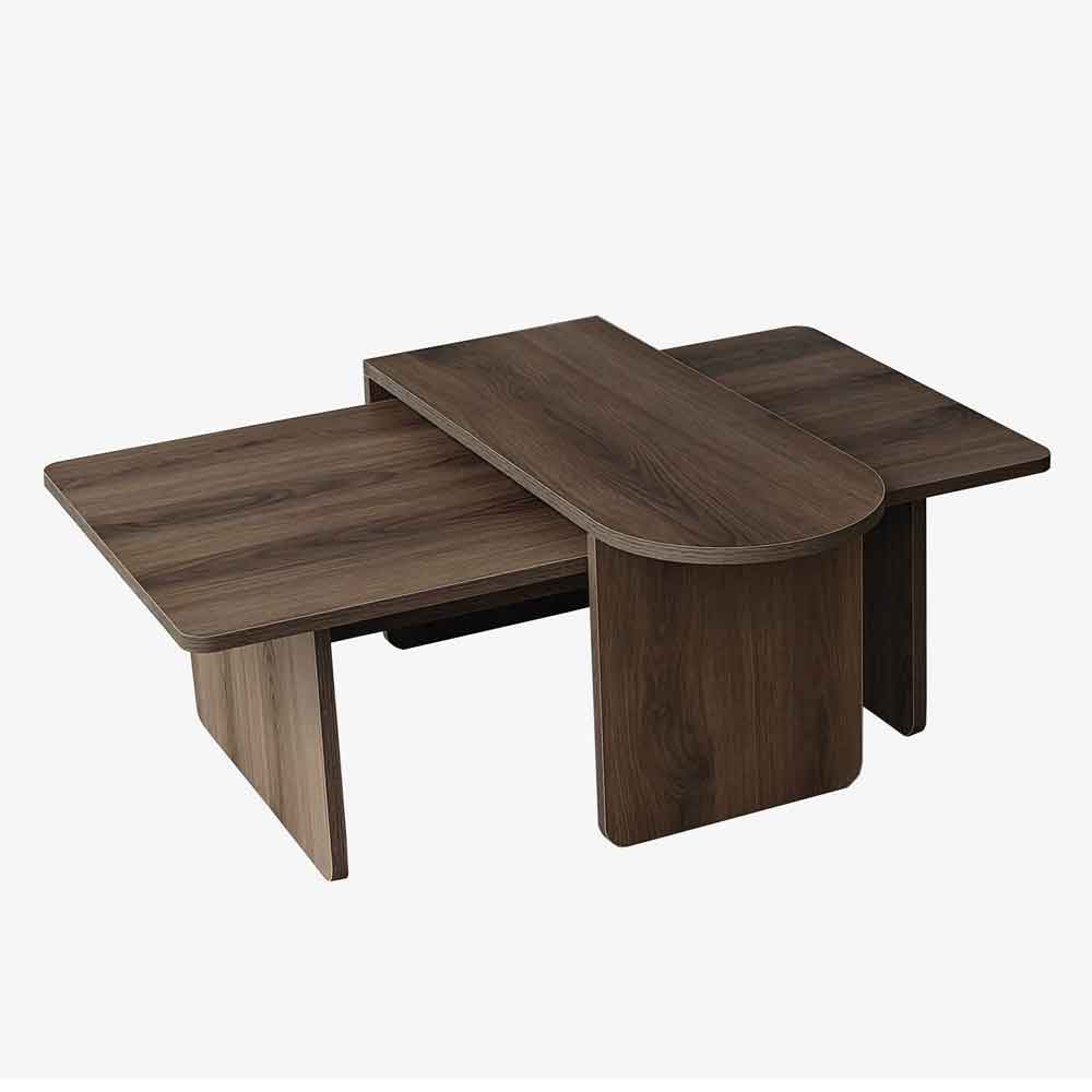 Paris Wooden Nesting Coffee Tables in Walnut