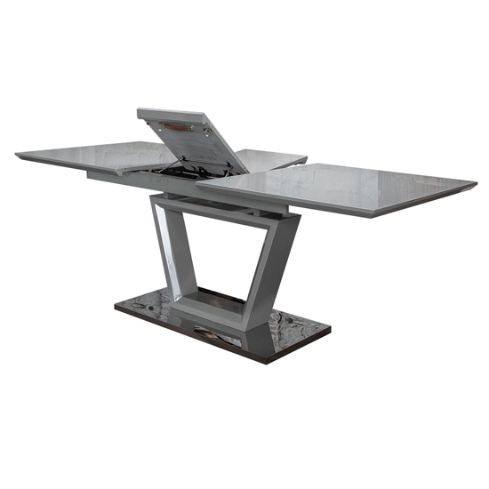 Parisa Extending High Gloss Dining Table In Grey_2