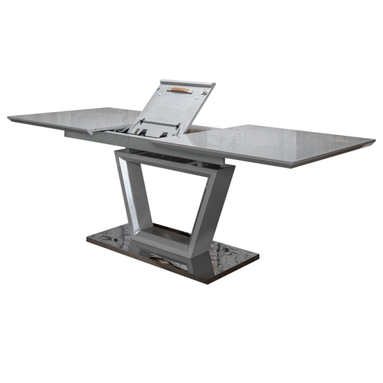 Parisa Extending High Gloss Dining Table In Grey_4
