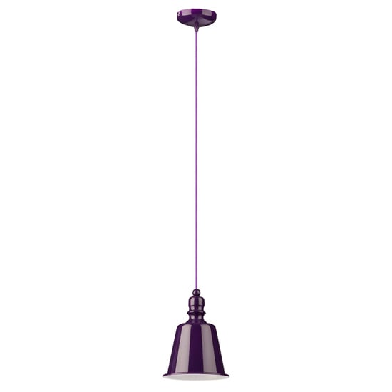 Photo of Parista metal bell design shade pendant light in purple