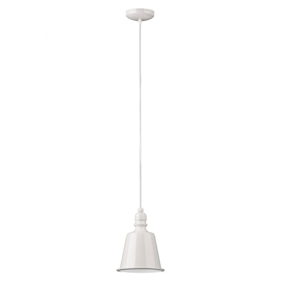 Product photograph of Parista Metal Bell Design Shade Pendant Light In White from Furniture in Fashion
