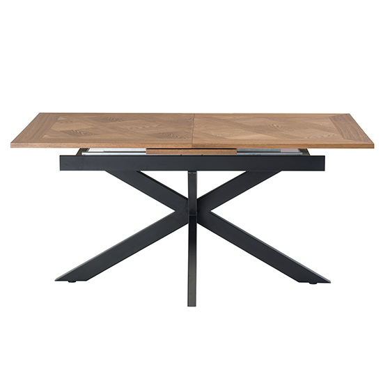 Parker Extending Wooden Dining Table In Medium Oak Veneer