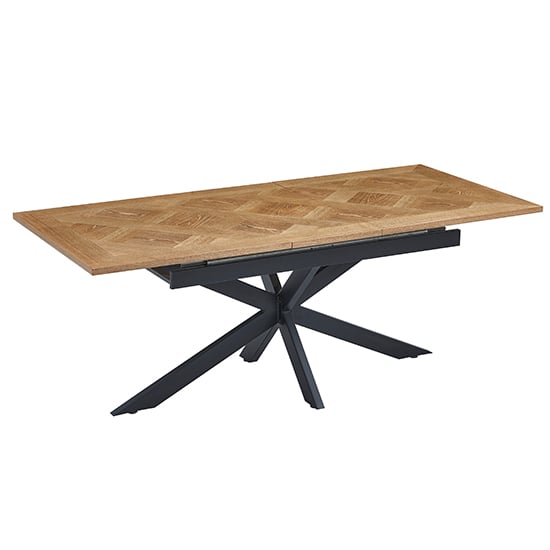 Parker Extending Wooden Dining Table In Medium Oak Veneer