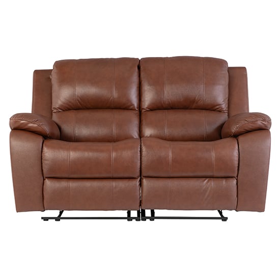 Parker Faux Leather Electric Recliner 2 Seater Sofa In Dark Tan