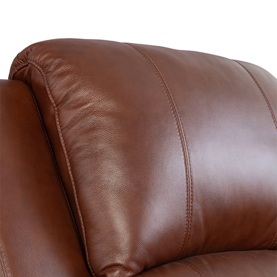 Parker Faux Leather Electric Recliner 2 Seater Sofa In Dark Tan