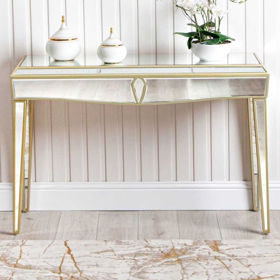 Product photograph of Parker Mirrored Console Table In Champagne from Furniture in Fashion