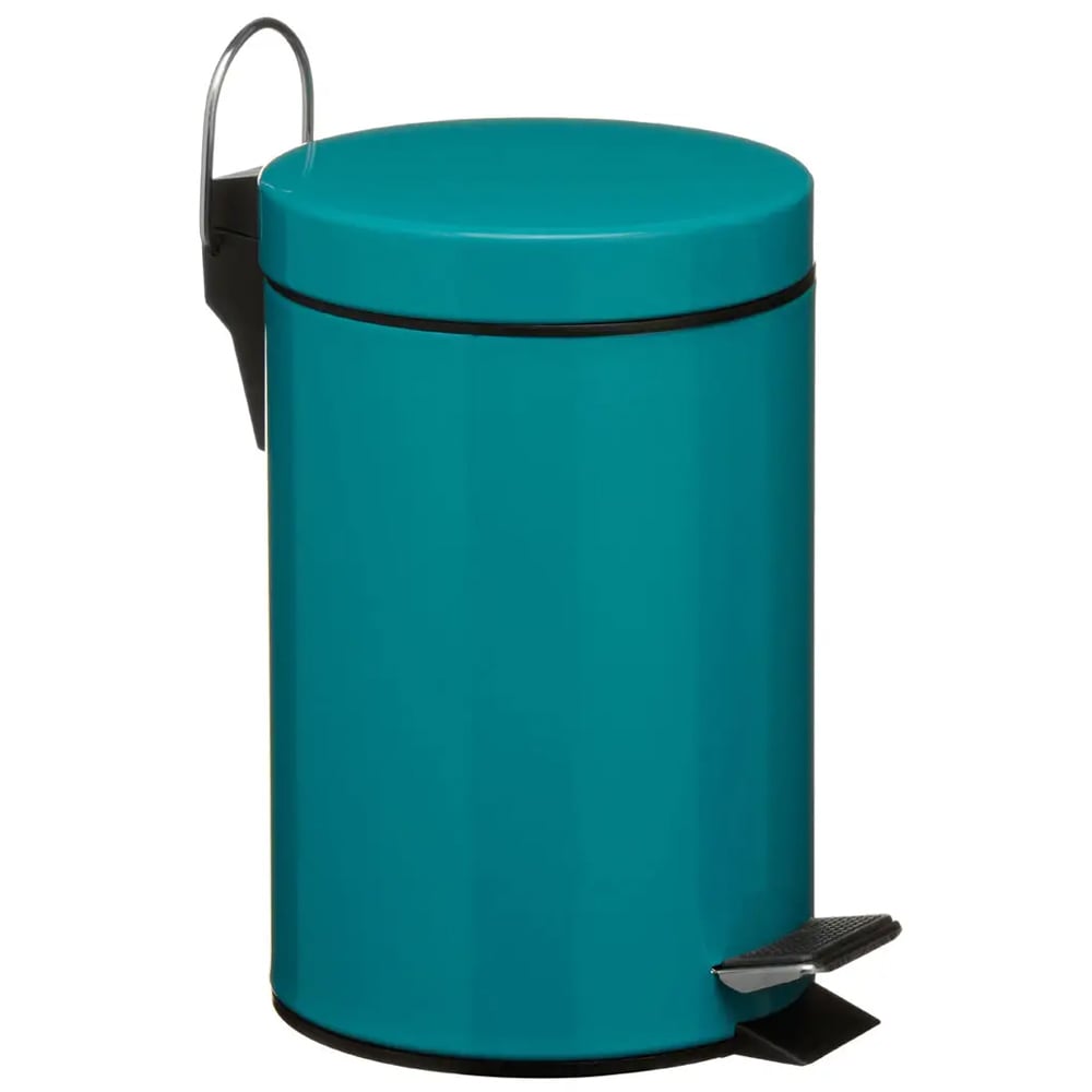 Product photograph of Parker Stainless Steel 3 Litre Pedal Bin In Turquoise from Furniture in Fashion