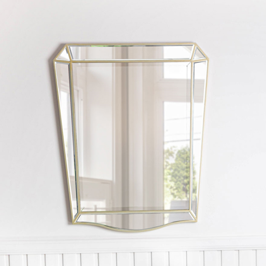 Parker Wall Mirror With Champagne Wooden Frame Furniture in Fashion