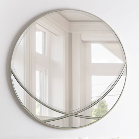 Parker Wall Mirror Round With Champagne Wooden Frame