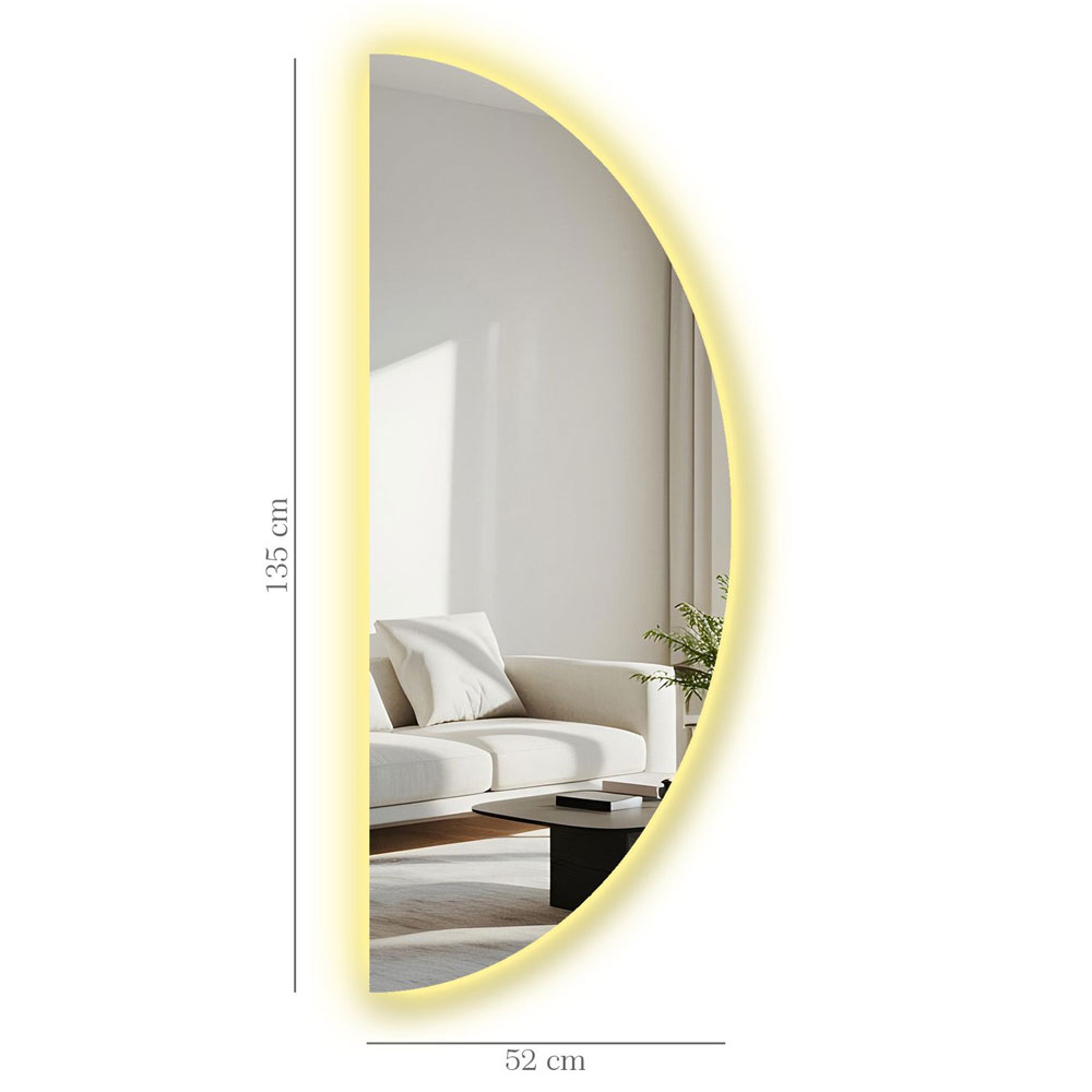 Parklane Glass Half Wall Mirror in Clear and LED