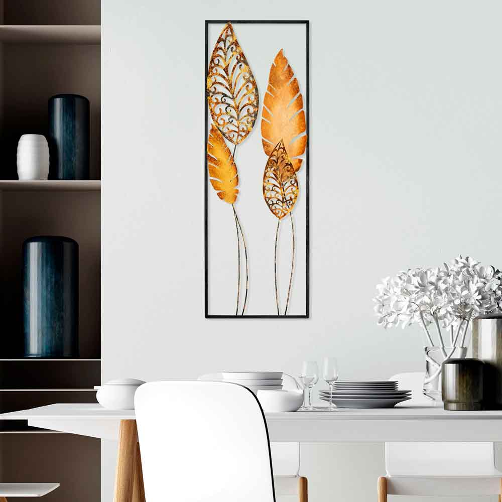 Parklane Metal Argent Leaf Wall Art in Gold and Black
